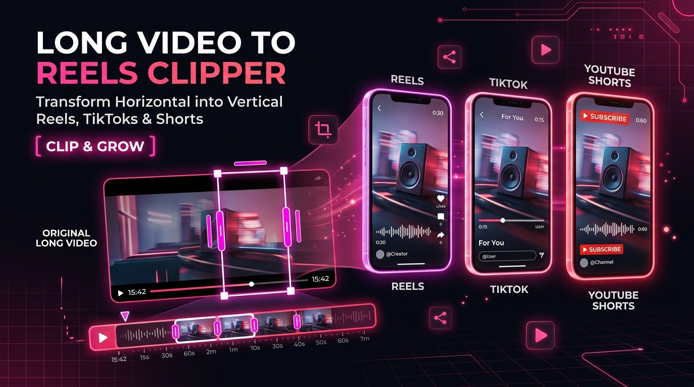 Long Video to Vertical Reels Clipper Interface