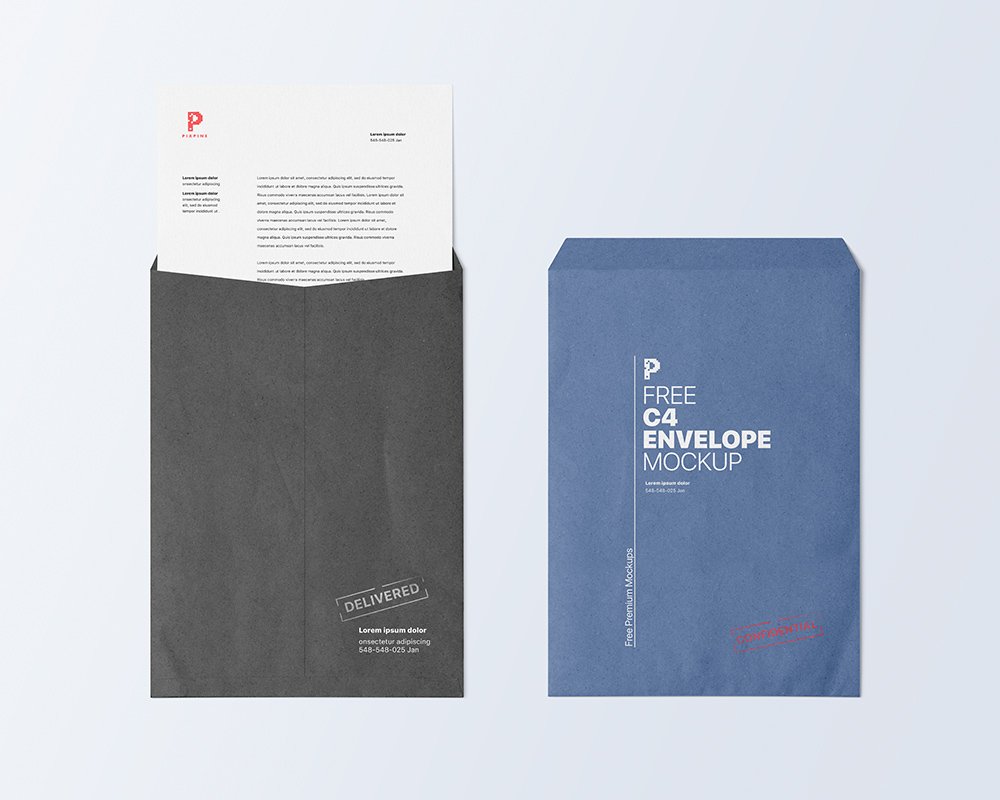 C4 Envelope mockup download free