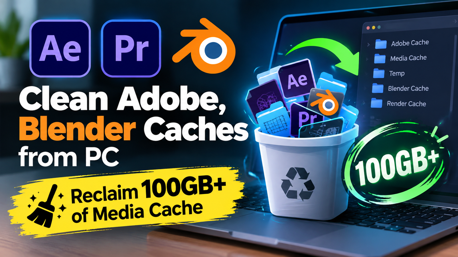 Clean Adobe Media Cache with CleanoFly C Drive Cleaner on Windows 11
