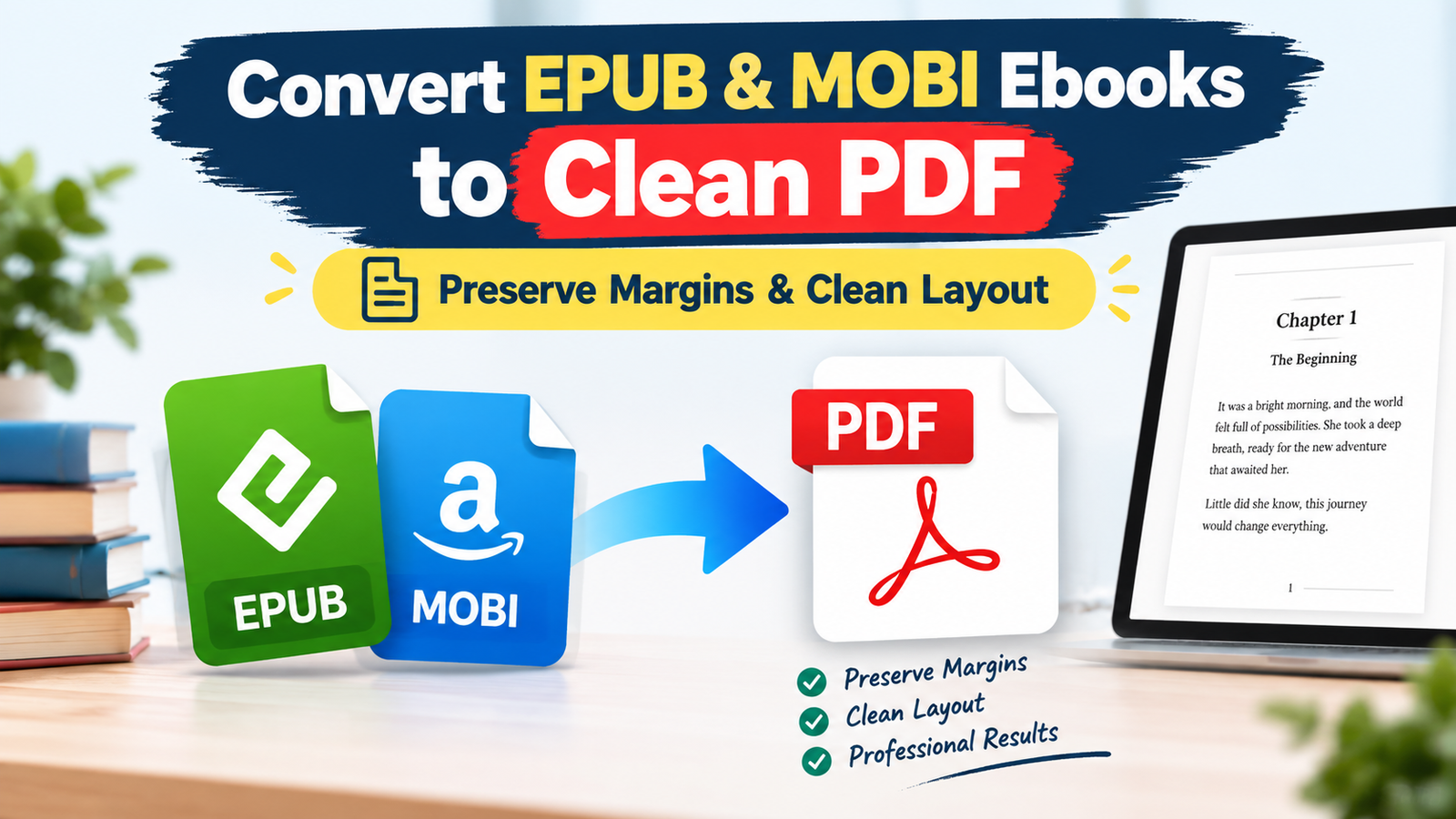 Convert EPUB to PDF with Clean Margins and Formatting in Piludi Ebook Converter